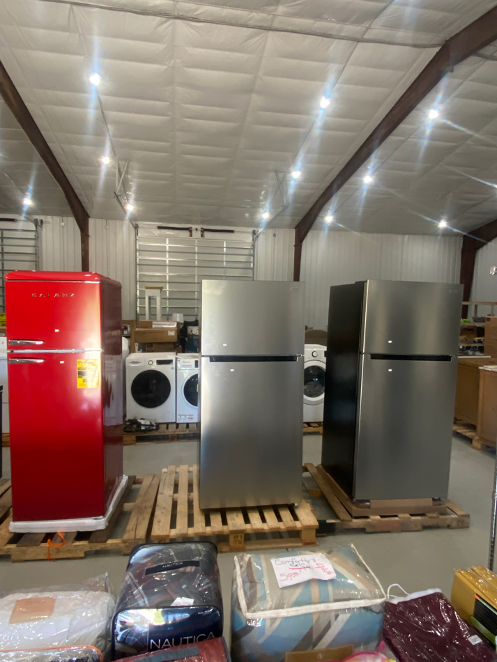 Refrigerators on pallets